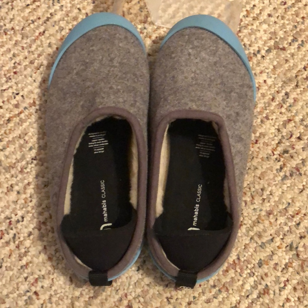 Mahabis Wool Slippers Removable Sole Sz 37 6.5-7US